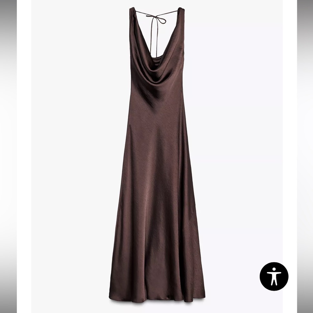 Zara Chocolate Brown Backless Dress